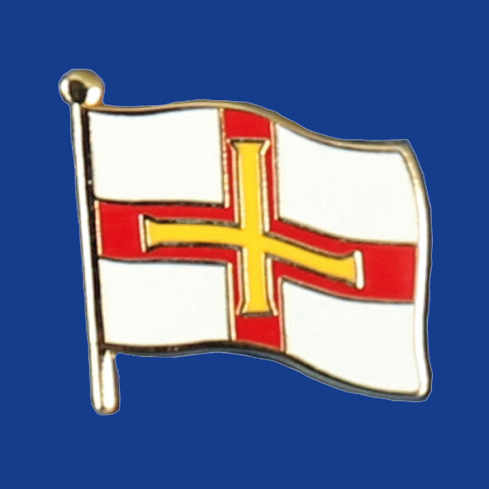 Guernsey Flying Flag Pin Badge